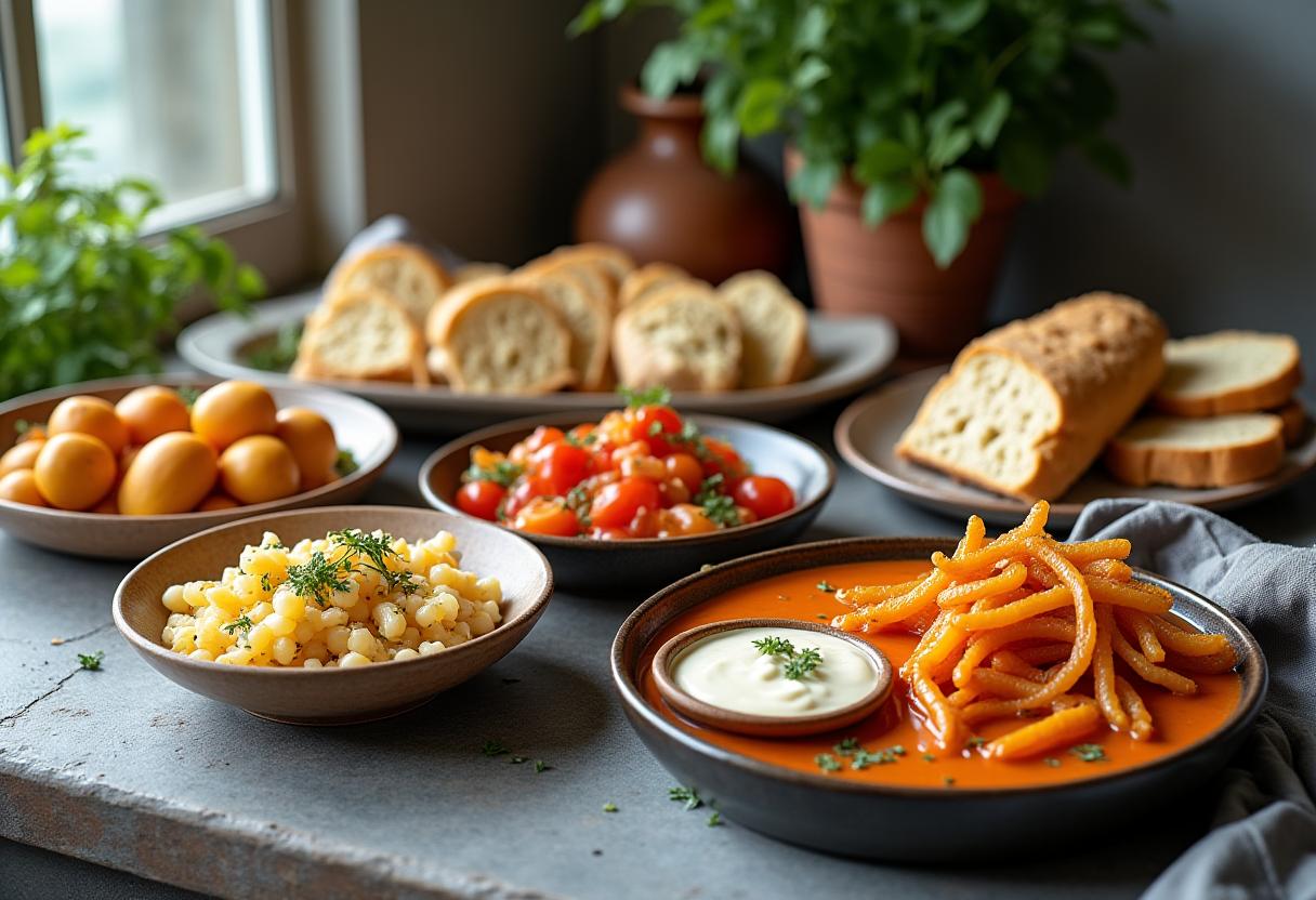 Variety of allergy-friendly and specialty diet meal options arranged beautifully